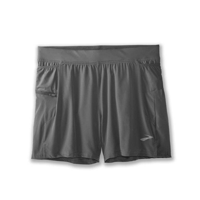 Brooks SHERPA 5 2-IN-1 Running Shorts Mens Online - Steel/grey (RVI157836)